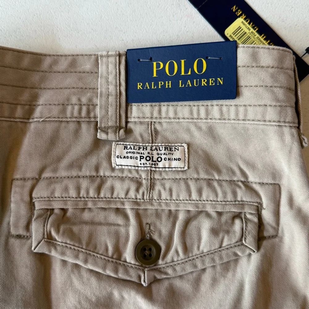 NWT Polo Ralph Lauren Men’s 48B Classic Polo Chino Khaki Cargo Shorts Big & Tall